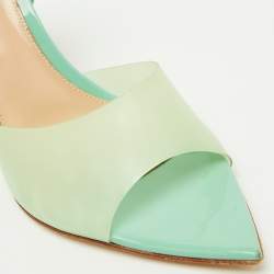 Gianvito Rossi Mint Green PVC and Patent Leather Bree Pumps Size 38.5