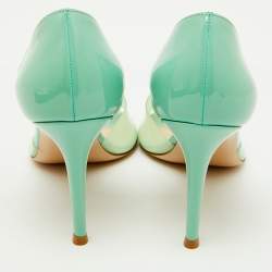 Gianvito Rossi Mint Green PVC and Patent Leather Bree Pumps Size 38.5