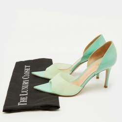 Gianvito Rossi Mint Green PVC and Patent Leather Bree Pumps Size 38.5