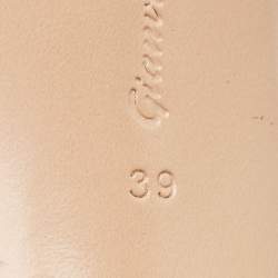 Gianvito Rossi Beige Patent Leather and PVC Elle Slide Sandals Size 39
