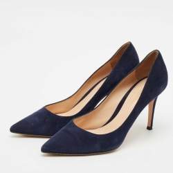 Gianvito Rossi Black Suede Gianvito 85 Pointed Toe Pumps Size 40