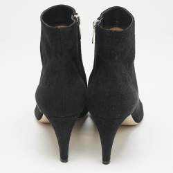 Gianvito Rossi Black Suede Ankle Length Boots Size 40.5