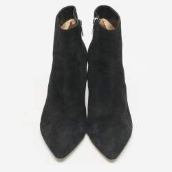 Gianvito Rossi Black Suede Ankle Length Boots Size 40.5
