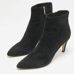 Gianvito Rossi Black Suede Ankle Length Boots Size 40.5