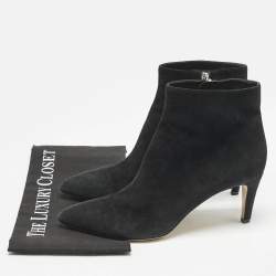 Gianvito Rossi Black Suede Ankle Length Boots Size 40.5