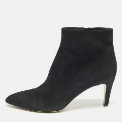 Gianvito Rossi Black Suede Ankle Length Boots Size 40.5
