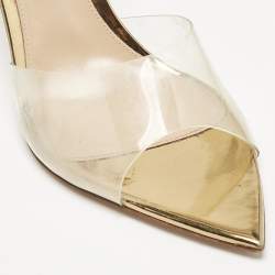 Pre Owned Gianvito Rossi Transparent PVC Elle Mules Size 38.5