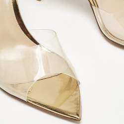 Pre Owned Gianvito Rossi Transparent PVC Elle Mules Size 38.5