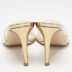 Pre Owned Gianvito Rossi Transparent PVC Elle Mules Size 38.5