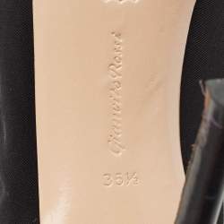 Gianvito Rossi Black Stretch Fabric Peep Toe Ankle Length Boots Size 36.5