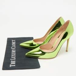 Gianvito Rossi Metallic Green Leather Gianvito Pumps Size 39.5