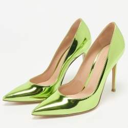 Gianvito Rossi Metallic Green Leather Gianvito Pumps Size 39.5