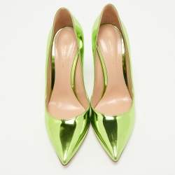Gianvito Rossi Metallic Green Leather Gianvito Pumps Size 39.5