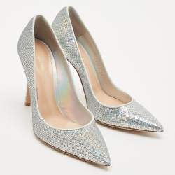 Pre Owned Gianvito Rossi Silver Sequins Gianvito Pumps Size 38