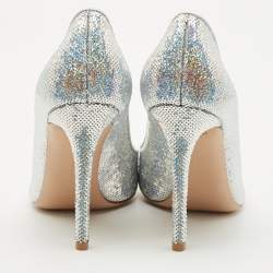 Pre Owned Gianvito Rossi Silver Sequins Gianvito Pumps Size 38