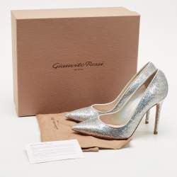 Pre Owned Gianvito Rossi Silver Sequins Gianvito Pumps Size 38