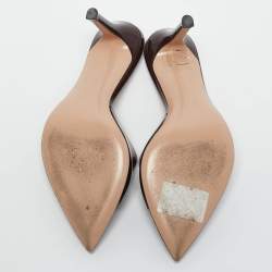 Gianvito Rossi Brown PVC Elle Slide Sandals Size 34