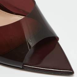 Gianvito Rossi Brown PVC Elle Slide Sandals Size 34