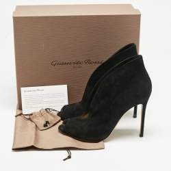 Gianvito Rossi Black Suede Vamp Booties Size 40