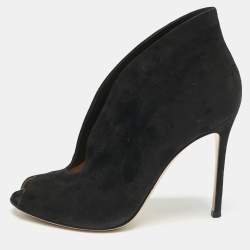 Gianvito Rossi Black Suede Vamp Booties Size 40