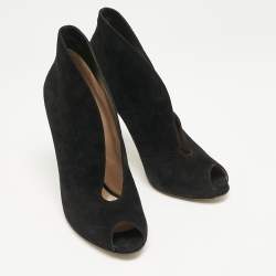 Gianvito Rossi Black Suede Vamp Booties Size 40