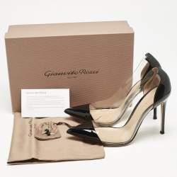 Gianvito Rossi Black Patent Leather and PVC Plexi Pumps Size 40