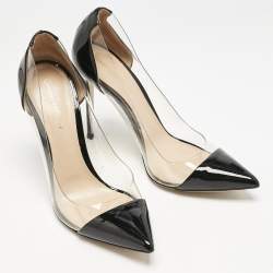 Gianvito Rossi Black Patent Leather and PVC Plexi Pumps Size 40