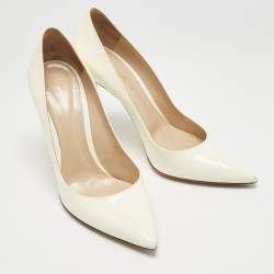Gianvito Rossi Off White Patent Leather Gianvito Pumps Size 40.5