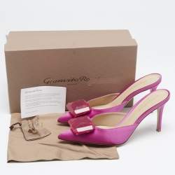 Gianvito Rossi Pink Satin Jaipur Heel Mules Size 39