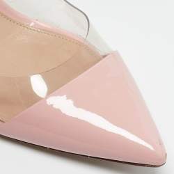 Gianvito Rossi Pink Leather and PVC Plexi Pumps Size 39