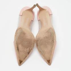 Gianvito Rossi Pink Leather and PVC Plexi Pumps Size 39