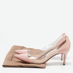 Gianvito Rossi Pink Leather and PVC Plexi Pumps Size 39