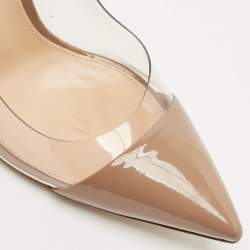 Gianvito Rossi Beige Patent Leather and PVC Plexi Pumps Size 39