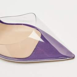 Gianvito Rossi Purple Patent Leather and PVC Ribbon Pumps Size 38