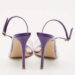 Gianvito Rossi Purple Patent Leather and PVC Ribbon Pumps Size 38