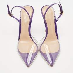 Gianvito Rossi Purple Patent Leather and PVC Ribbon Pumps Size 38
