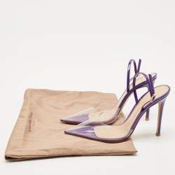 Gianvito Rossi Purple Patent Leather and PVC Ribbon Pumps Size 38