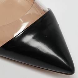 Pre Owned Gianvito Rossi Black/Brown Patent Leather and PVC Plexi Pumps Size 38.5