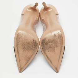 Pre Owned Gianvito Rossi Black/Brown Patent Leather and PVC Plexi Pumps Size 38.5