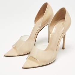 Gianvito Rossi Beige PVC and Patent Leather Bree Pumps Size 39