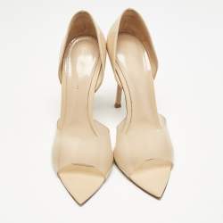 Gianvito Rossi Beige PVC and Patent Leather Bree Pumps Size 39