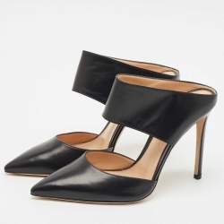 Gianvito Rossi Black Leather Mules Size 38