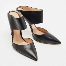 Gianvito Rossi Black Leather Mules Size 38