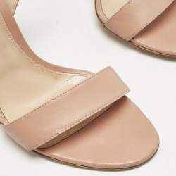 Gianvito Rossi Beige Leather Lennox Ankle Strap Sandals Size 40