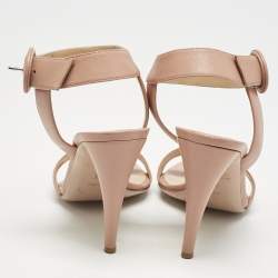 Gianvito Rossi Beige Leather Lennox Ankle Strap Sandals Size 40