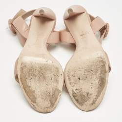 Gianvito Rossi Beige Leather Lennox Ankle Strap Sandals Size 40
