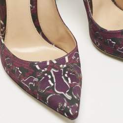 Gianvito Rossi Purple Satin Plexi Pointed Toe Pumps Size 40