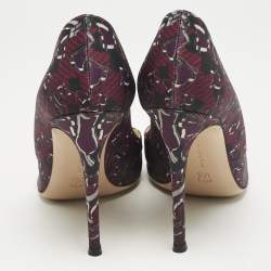 Gianvito Rossi Purple Satin Plexi Pointed Toe Pumps Size 40