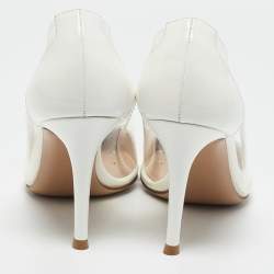 Gianvito Rossi White Patent Leather and PVC Plexi Pumps Size 36