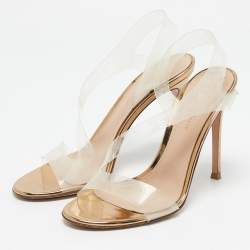 Gianvito Rossi Transparent PVC Metropolis Ankle Strap Sandals Size 37.5